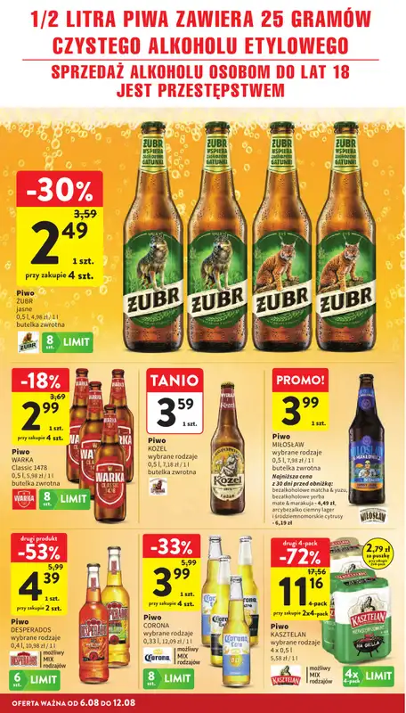 Intermarche - gazetka promocyjna Gazetka od czwartku 06.08 do środy 12.08 - strona 30