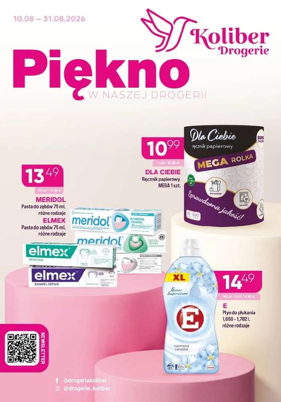 Drogerie Koliber - gazetka promocyjna Gazetka od poniedziałku 10.08 do poniedziałku 31.08