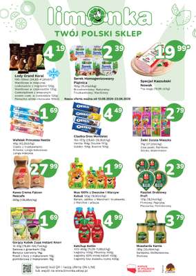 Limonka - gazetka promocyjna Plakaty promocyjne od czwartku 13.08 do niedzieli 23.08