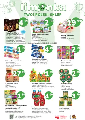 Limonka - gazetka promocyjna Plakaty promocyjne od czwartku 13.08 do niedzieli 23.08