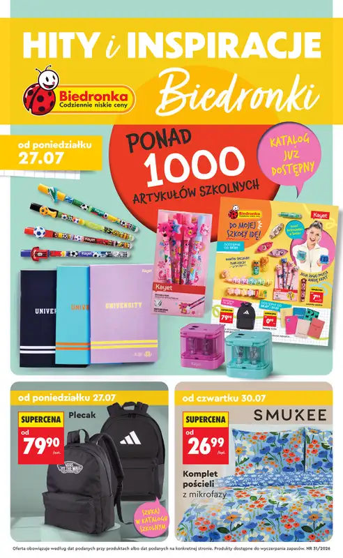 Biedronka - gazetka promocyjna Hity i inspiracje, od 27.07  