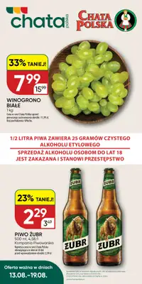 Chata Polska - gazetka promocyjna Oferta tygodnia 13.08-19.08  do środy 19.08