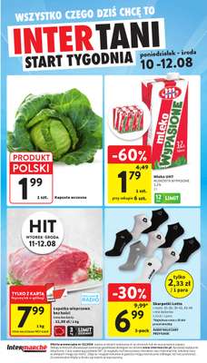 Intermarche - gazetka promocyjna Intertani start tygodnia od poniedziałku 10.08 do środy 12.08