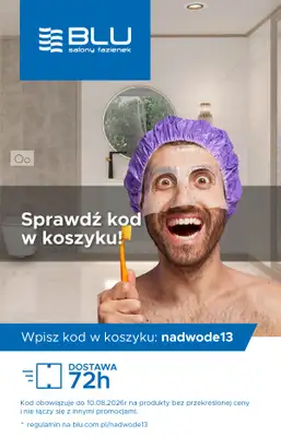 Blu Salony Łazienek - gazetka promocyjna Kod rabatowy od środy 05.08 do poniedziałku 10.08