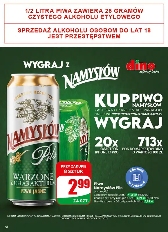 Dino - gazetka promocyjna Gazetka 32 / 2026 od środy 05.08 do wtorku 11.08 - strona 50