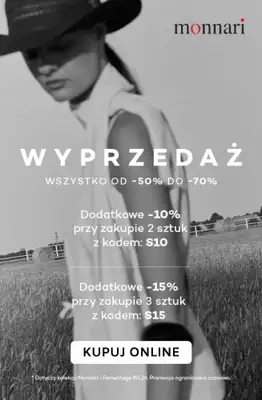 Monnari - gazetka promocyjna Dodatkowe rabaty na wyprzedaż od wtorku 04.08 