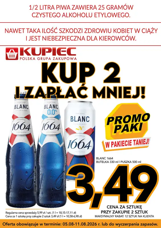 Kupiec - gazetka promocyjna Promopaki od środy 05.08 do wtorku 11.08 - strona 3