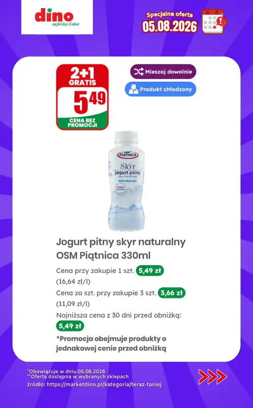 Dino - gazetka promocyjna Specjalna oferta na 05.08.2026 - promocje spoza gazetki od środy 05.08 do środy 05.08 - strona 8