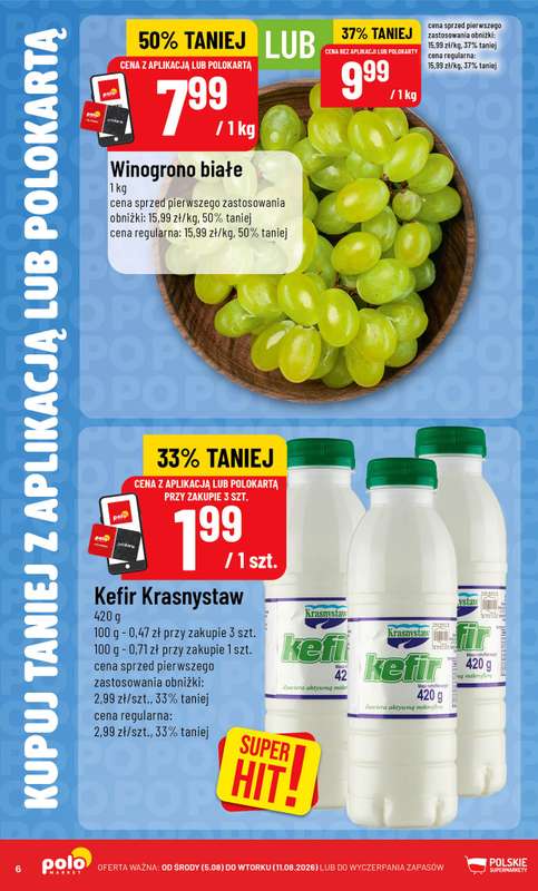 POLOmarket - gazetka promocyjna Kupuj taniej z aplikacją lub polokartą od środy 05.08 do wtorku 11.08 - strona 6