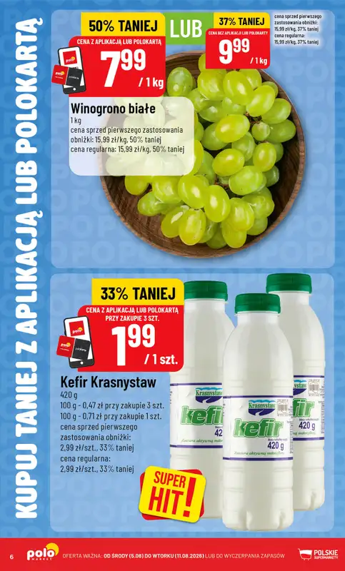 POLOmarket - gazetka promocyjna Kupuj taniej z aplikacją lub polokartą od środy 05.08 do wtorku 11.08 - strona 6