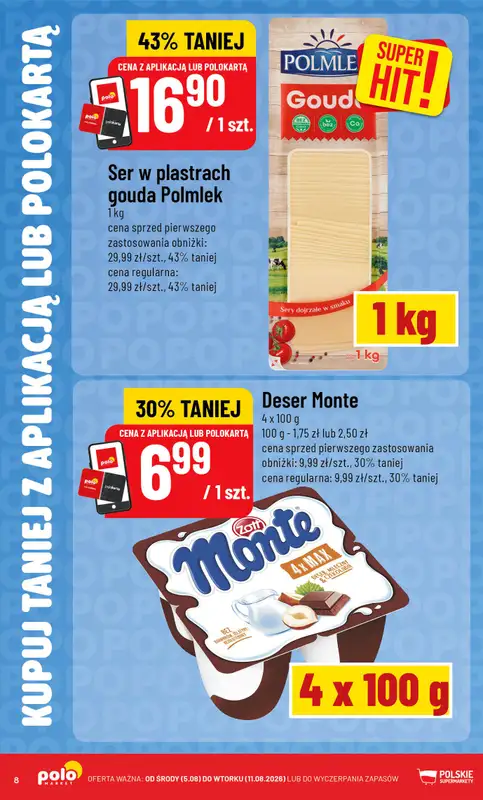 POLOmarket - gazetka promocyjna Kupuj taniej z aplikacją lub polokartą od środy 05.08 do wtorku 11.08 - strona 8