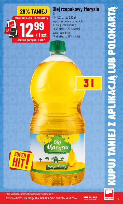 POLOmarket - gazetka promocyjna Kupuj taniej z aplikacją lub polokartą od środy 05.08 do wtorku 11.08 - strona 13