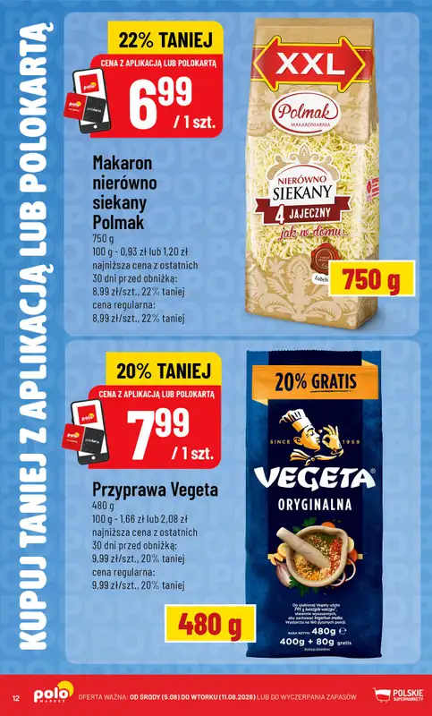 POLOmarket - gazetka promocyjna Kupuj taniej z aplikacją lub polokartą od środy 05.08 do wtorku 11.08 - strona 12