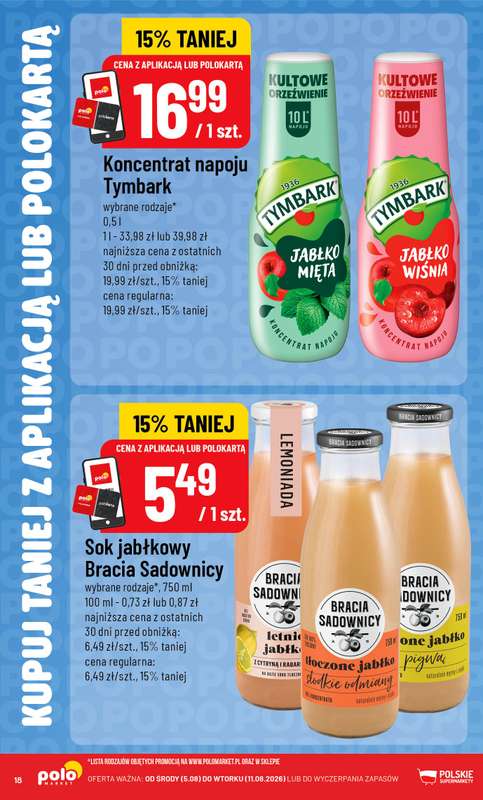 POLOmarket - gazetka promocyjna Kupuj taniej z aplikacją lub polokartą od środy 05.08 do wtorku 11.08 - strona 18