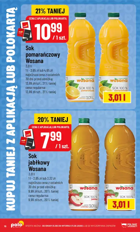 POLOmarket - gazetka promocyjna Kupuj taniej z aplikacją lub polokartą od środy 05.08 do wtorku 11.08 - strona 16