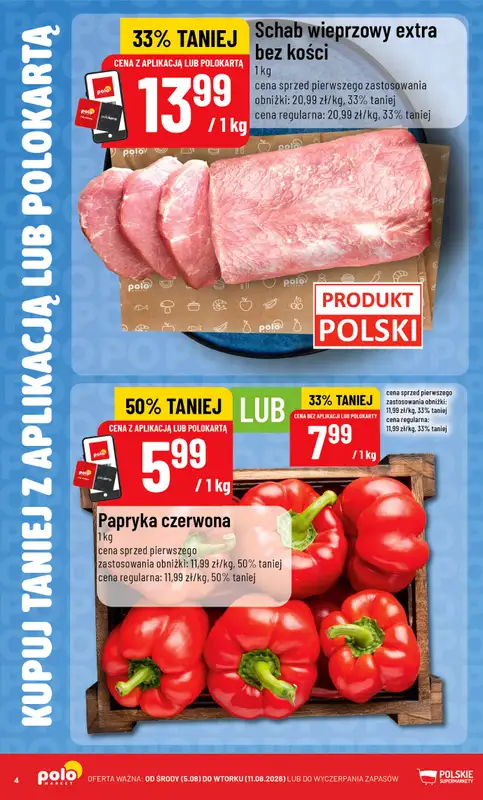 POLOmarket - gazetka promocyjna Kupuj taniej z aplikacją lub polokartą od środy 05.08 do wtorku 11.08 - strona 4