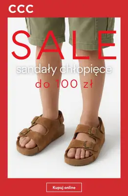 CCC - gazetka promocyjna SALE - sandały chłopięce do 100 zł od czwartku 06.08 