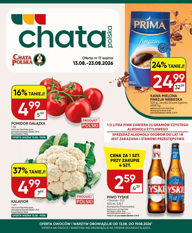 Chata Polska - gazetka promocyjna Gazetka 13-23.08  do niedzieli 23.08
