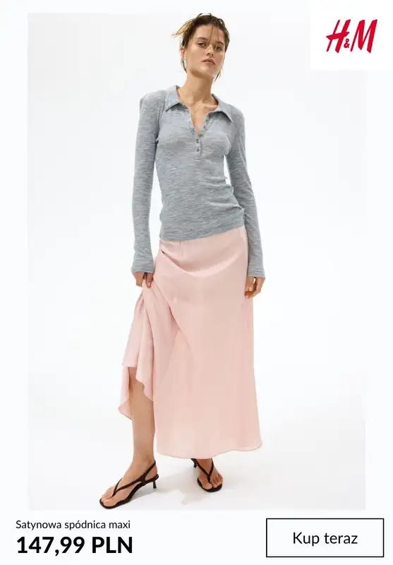 H&M - gazetka promocyjna Spódnice SATYNOWE od czwartku 06.08  - strona 10