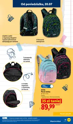 Lidl - gazetka promocyjna Kompletna wyprawka w megacenach od wtorku 14.07 do poniedziałku 31.08 - strona 31