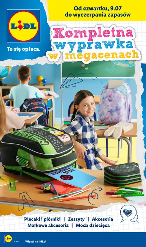 Lidl - gazetka promocyjna Kompletna wyprawka w megacenach od wtorku 14.07 do poniedziałku 31.08
