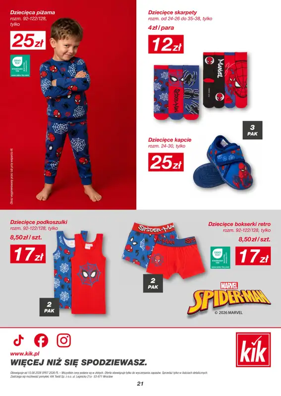 KiK - gazetka promocyjna Więcej radości w szkole z KiK! od poniedziałku 10.08 do niedzieli 16.08 - strona 21