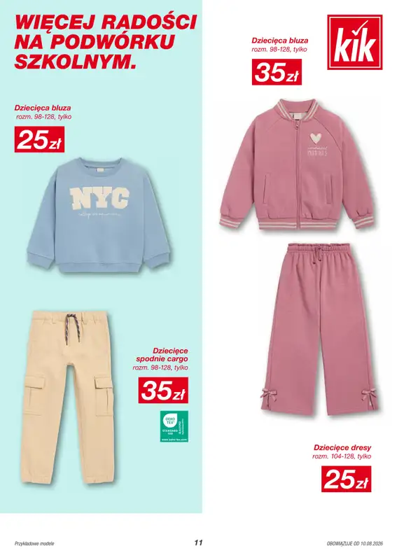 KiK - gazetka promocyjna Więcej radości w szkole z KiK! od poniedziałku 10.08 do niedzieli 16.08 - strona 11
