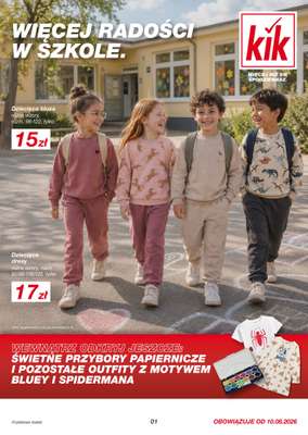 KiK - gazetka promocyjna Więcej radości w szkole z KiK! od poniedziałku 10.08 do niedzieli 16.08