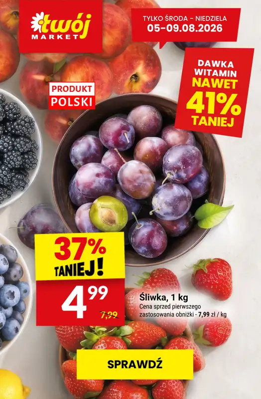 Twój Market - gazetka promocyjna Najlepsze promocje! od czwartku 06.08 do wtorku 11.08 - strona 5