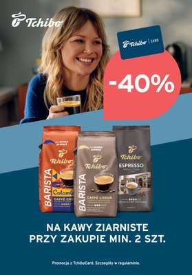 Tchibo - gazetka promocyjna -40% na kawy ziarniste przy zakupie min. 2 szt. od wtorku 11.08 do niedzieli 23.08