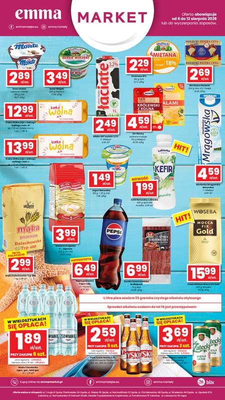 emma MARKET - gazetka promocyjna Oferta spożywcza Emma Market od czwartku 06.08 do środy 12.08