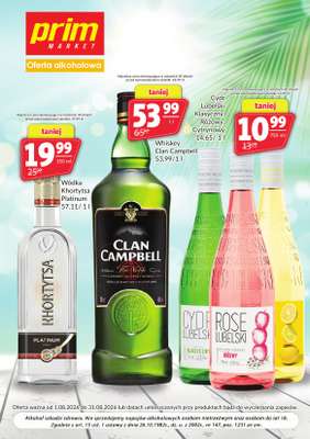 Prim Market - gazetka promocyjna Gazetka alkoholowa  do poniedziałku 31.08