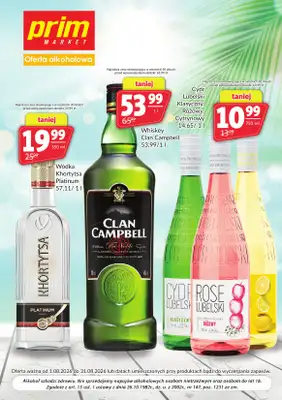 Prim Market - gazetka promocyjna Gazetka alkoholowa  do poniedziałku 31.08