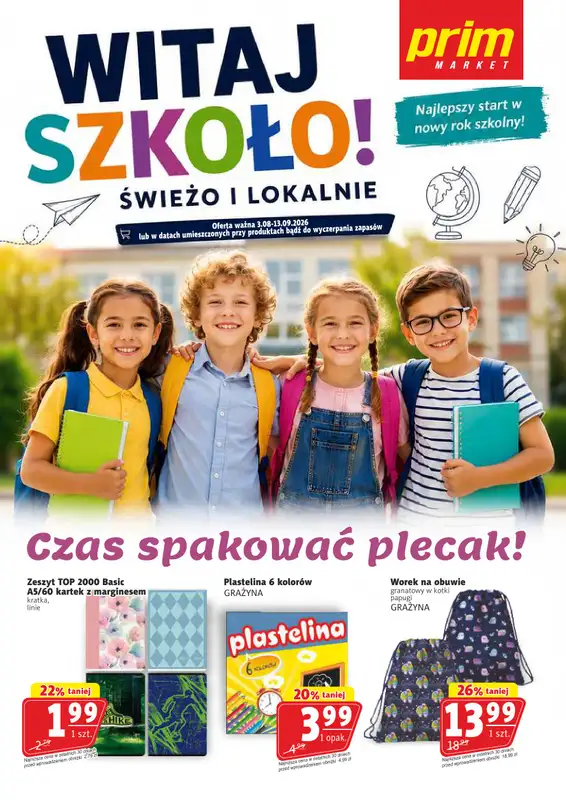Prim Market - gazetka promocyjna Witaj szkoło! od środy 05.08 do niedzieli 13.09