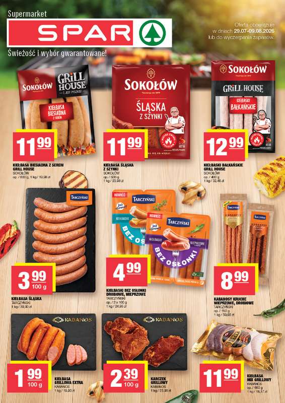 SPAR - gazetka promocyjna Oferta Grill od środy 05.08 do niedzieli 09.08