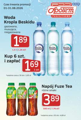 Społem - Blisko i Korzystnie - gazetka promocyjna Plakat promocyjny PSS Puszczykowo od środy 05.08 do poniedziałku 31.08