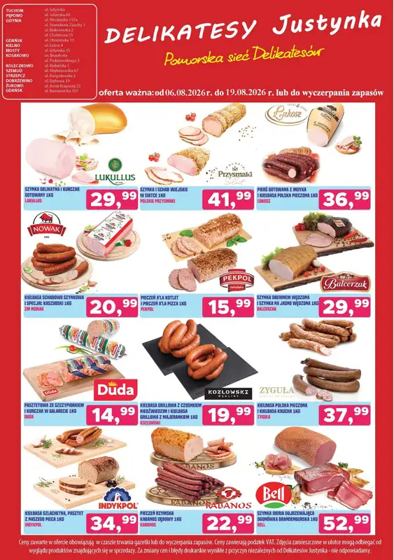 Delikatesy Justynka - gazetka promocyjna Gazetka od czwartku 06.08 do środy 19.08 - strona 4