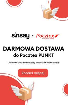 Sinsay - gazetka promocyjna Darmowa dostawa do Pocztex Punkt od czwartku 06.08 do niedzieli 09.08