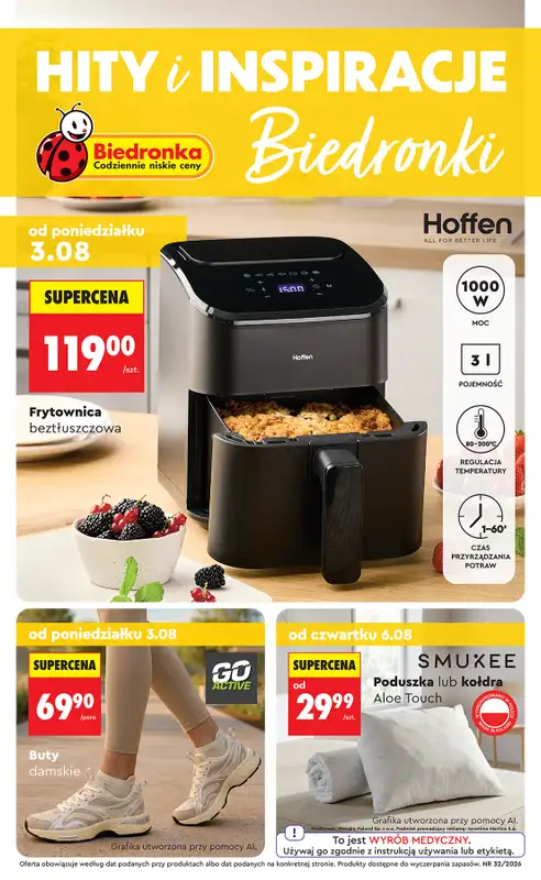 Biedronka - gazetka promocyjna Hity i inspiracje, od 03.08  