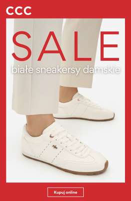 CCC - gazetka promocyjna SALE - białe sneakersy damskie od soboty 08.08 