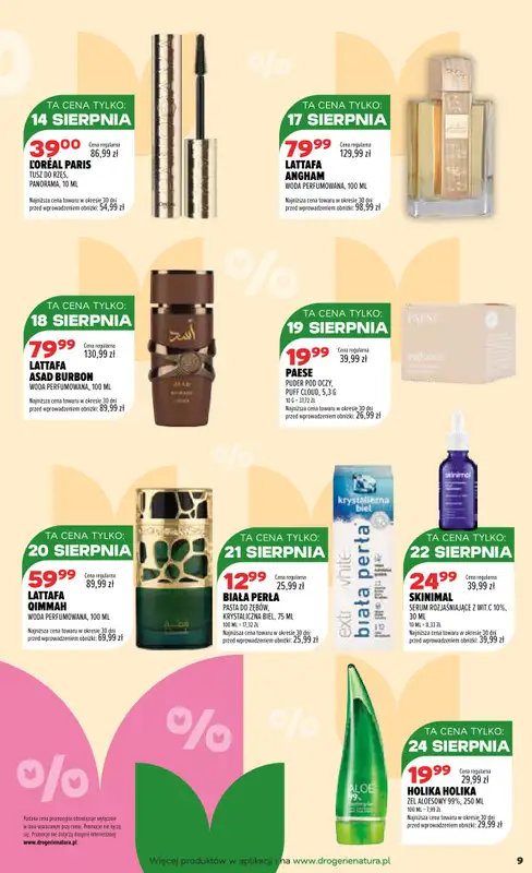 Drogerie Natura - gazetka promocyjna Gazetka od czwartku 06.08 do poniedziałku 24.08 - strona 9