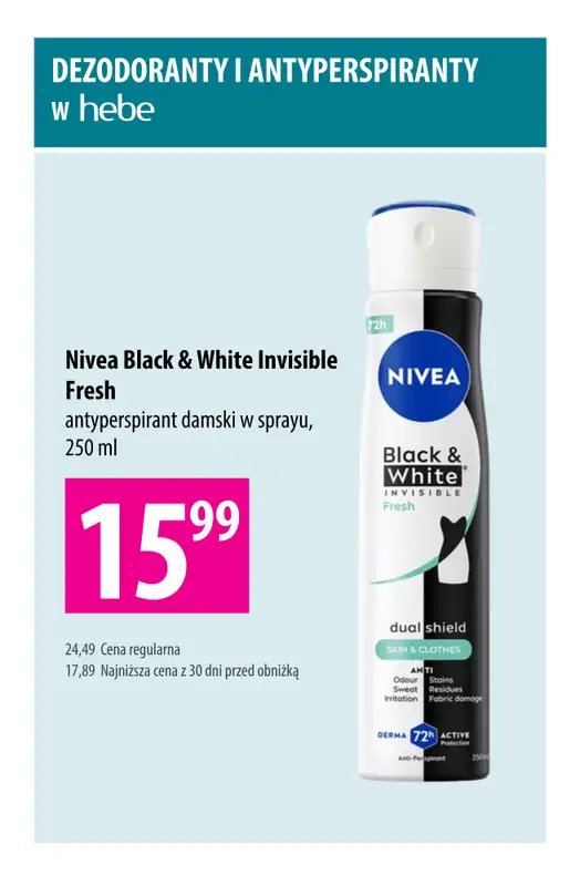 Hebe - gazetka promocyjna Dezodoranty i antyperspiranty w niskich cenach od czwartku 06.08 do środy 19.08 - strona 3