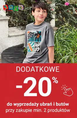 Smyk - gazetka promocyjna Dodatkowe -20% na WYPRZEDAŻ ubrań i butów od czwartku 06.08 do poniedziałku 10.08