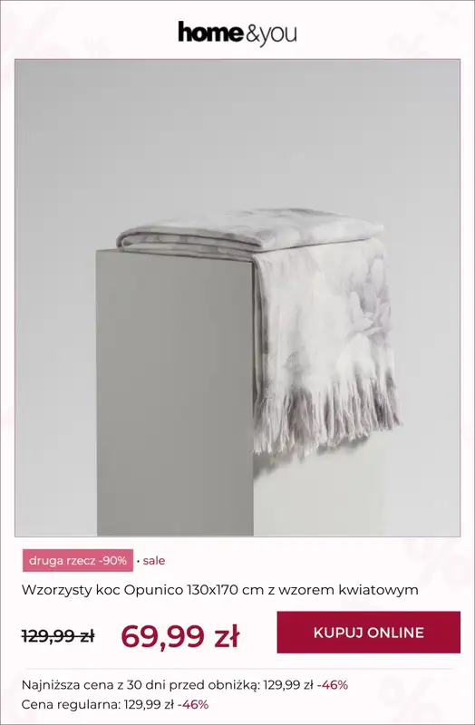 home&you - gazetka promocyjna Promocja druga rzecz -90%: produkty SALE od piątku 07.08 do wtorku 11.08 - strona 12