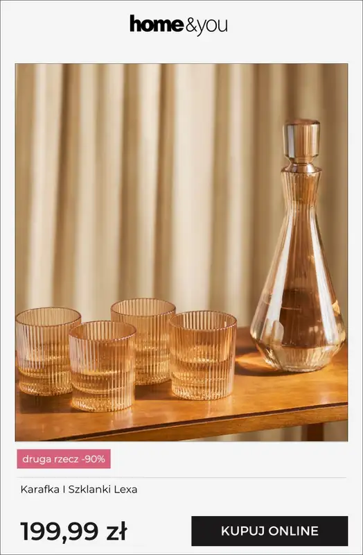 home&you - gazetka promocyjna Promocja druga rzecz -90%: kuchnia i jadalnia od soboty 08.08 do wtorku 11.08 - strona 9