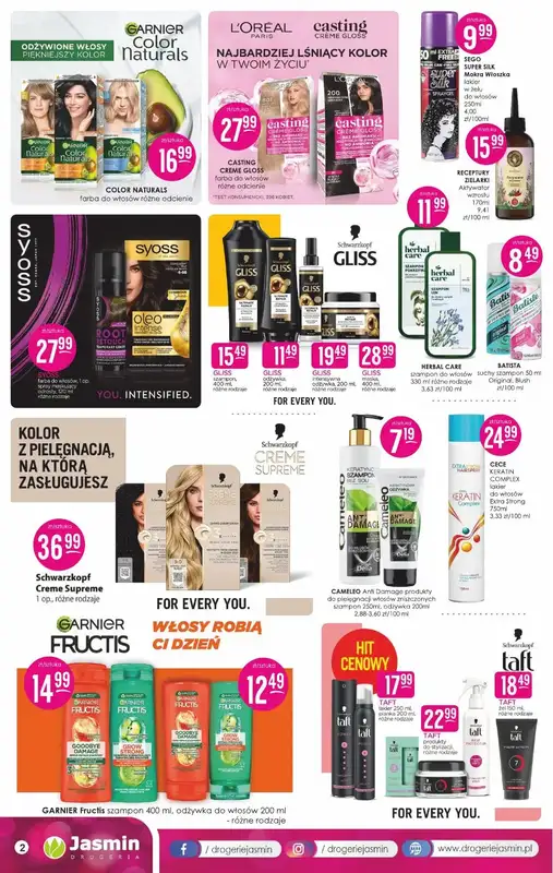 Drogerie Jasmin - gazetka promocyjna Gazetka od poniedziałku 10.08 do poniedziałku 31.08 - strona 2