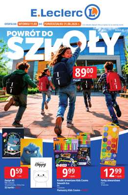 Leclerc - gazetka promocyjna Oferta E.Leclerc | Powrót do szkoły od wtorku 11.08 do poniedziałku 31.08