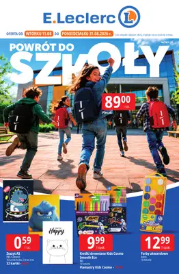 Leclerc - gazetka promocyjna Oferta E.Leclerc | Powrót do szkoły od wtorku 11.08 do poniedziałku 31.08