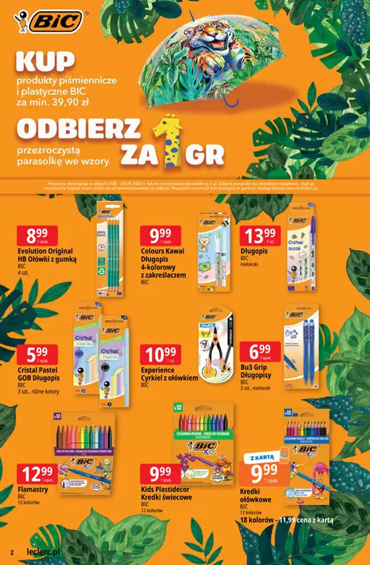 Leclerc - gazetka promocyjna Oferta E.Leclerc | Powrót do szkoły od wtorku 11.08 do poniedziałku 31.08 - strona 2