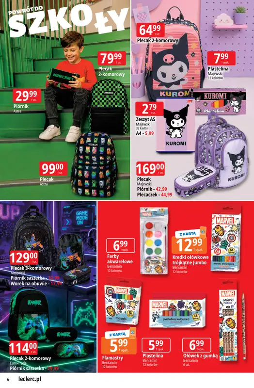 Leclerc - gazetka promocyjna Oferta E.Leclerc | Powrót do szkoły od wtorku 11.08 do poniedziałku 31.08 - strona 6